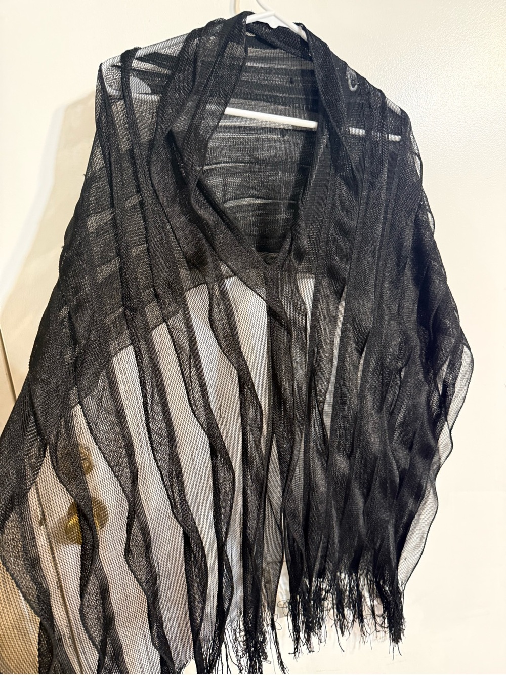 Sheer Black Fringe Wrap - Women Intimates & Sleepwear Black Lace Sheer Kimono Ca - Picture 2 of 8